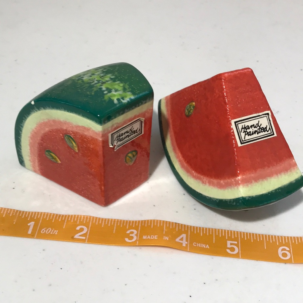 Watermelon Salt and Pepper Shakers Ceramic
